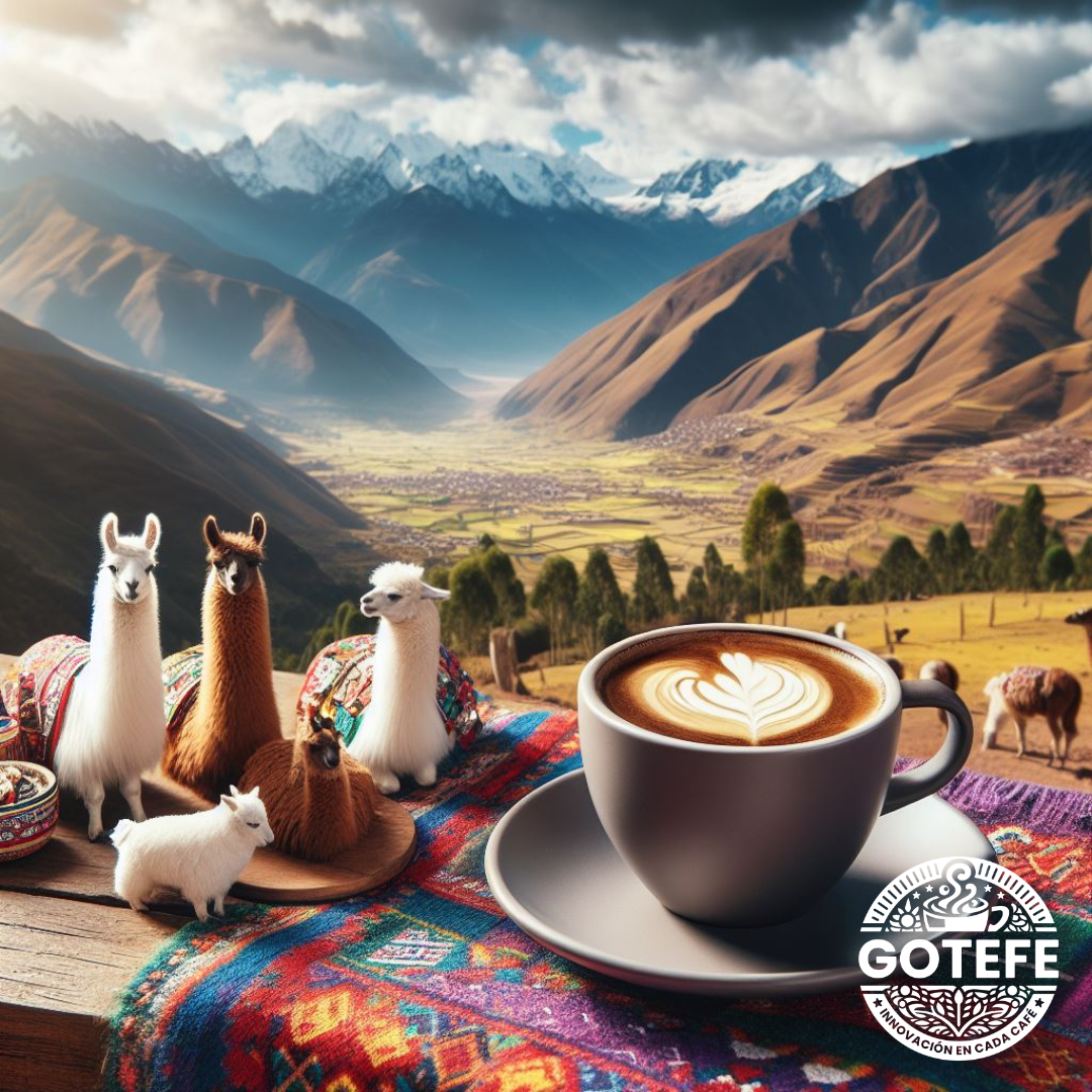 imagen de un cafe y un paisaje con llamas